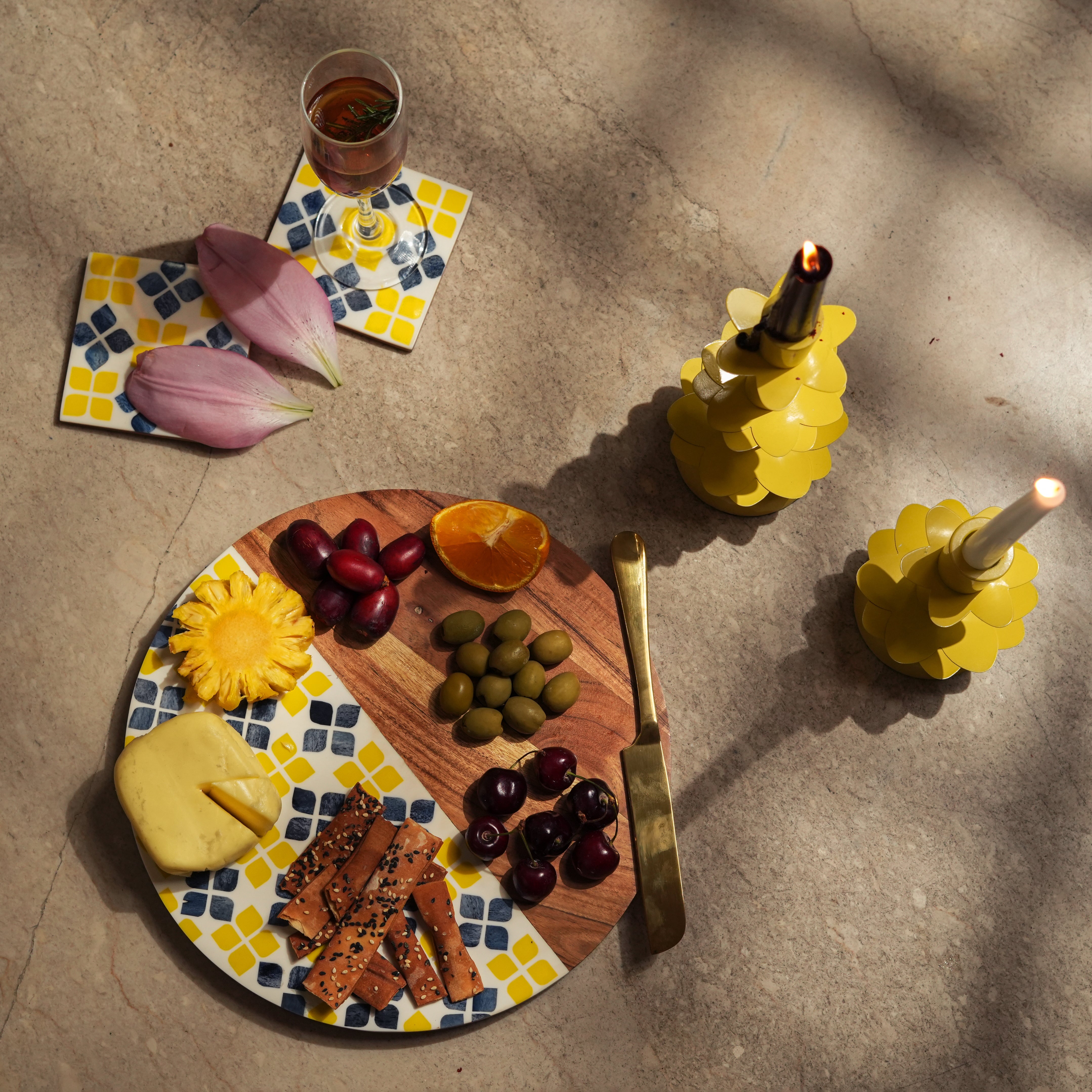 Mela Artisans Marigold Mosaic Serve Board - Thumbnail 2