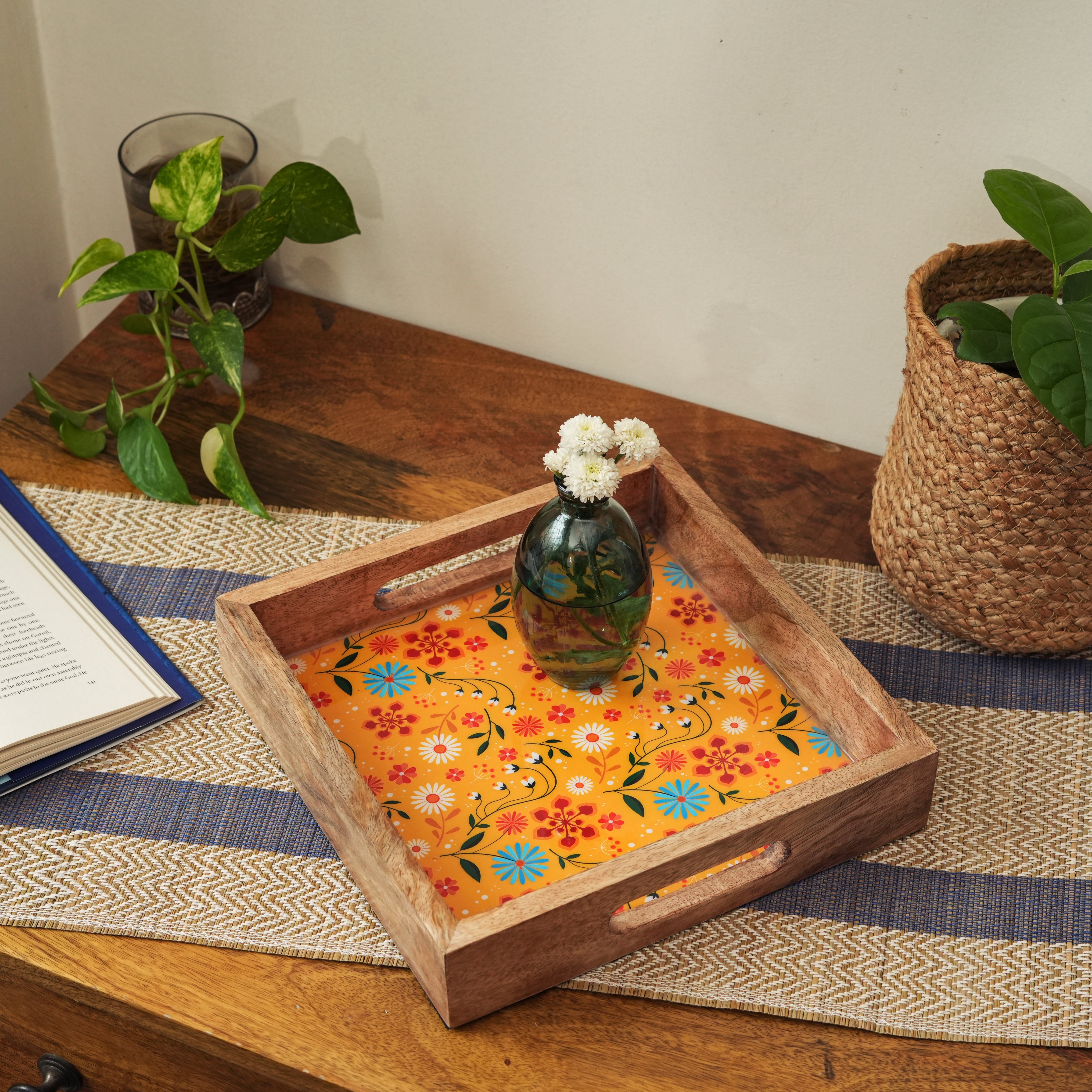 Mela Artisans Sunburst Bloom Serving Tray - Thumbnail 2