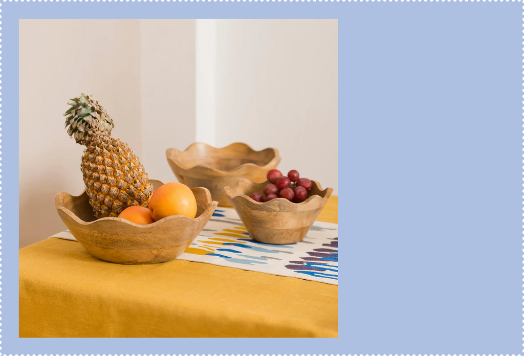 Scallop Wooden Bowl