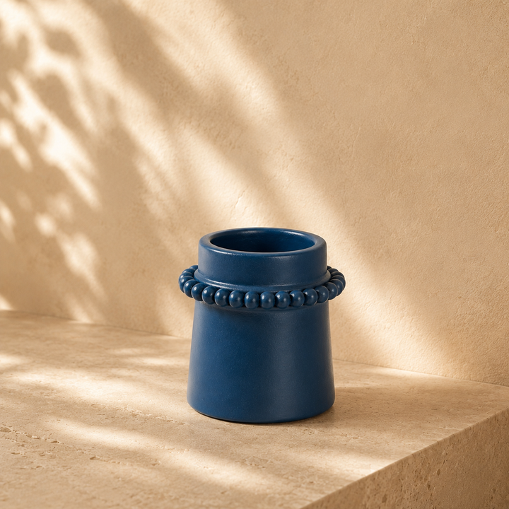 Raatriti Handcrafted Terracotta Toothbrush Holder – Matte Indigo