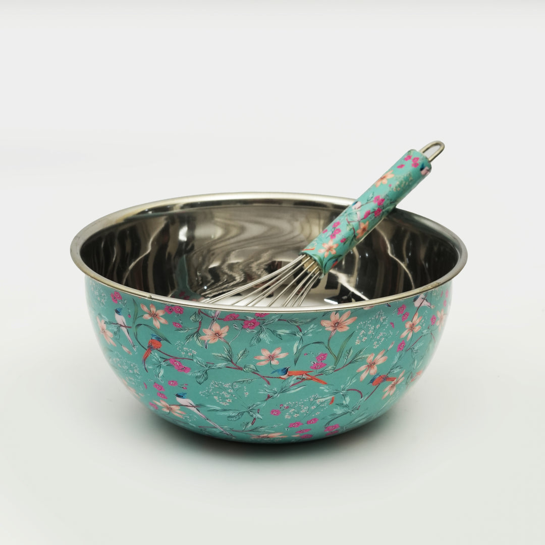 Aqua Flora Bowl & Whisk Set