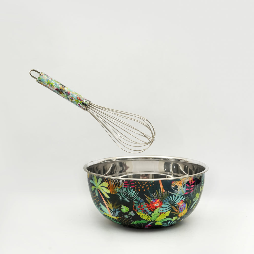 Rainforest stainless steel bowl with matching whisk set