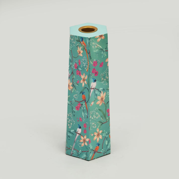 Aqua Flora Hexagonal Candleholder