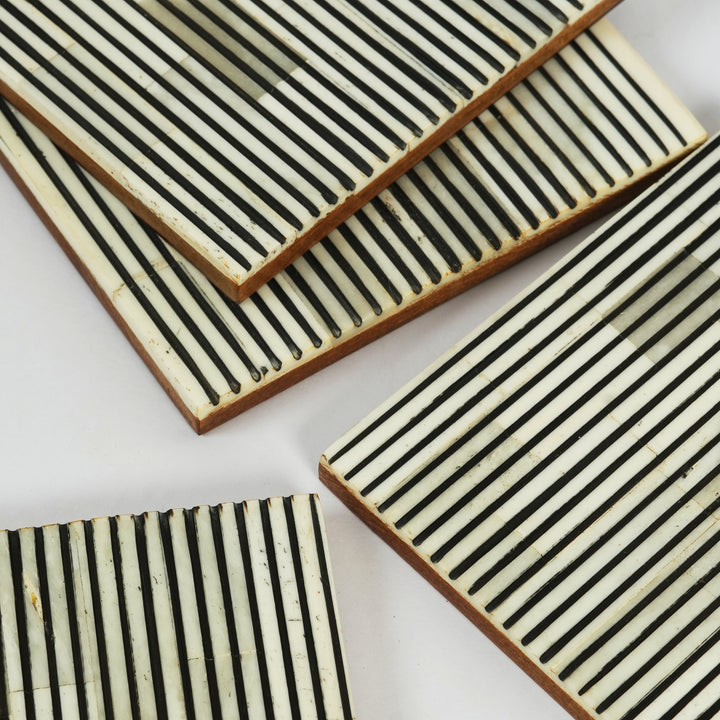 Pinstripe Inlay Coasters