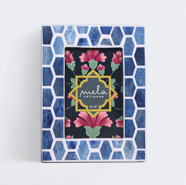 Close-up of handcrafted detailing on photo frame from Gramercy collection