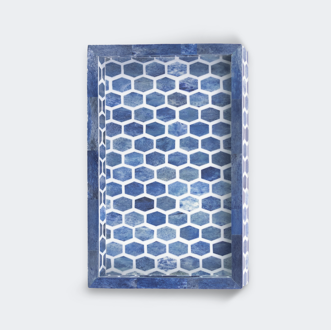 Close-up of tray surface and matching coaster design
