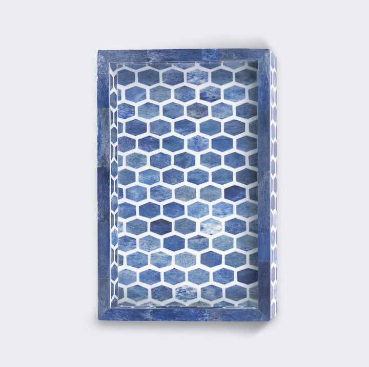 Close-up of tray surface and matching coaster design