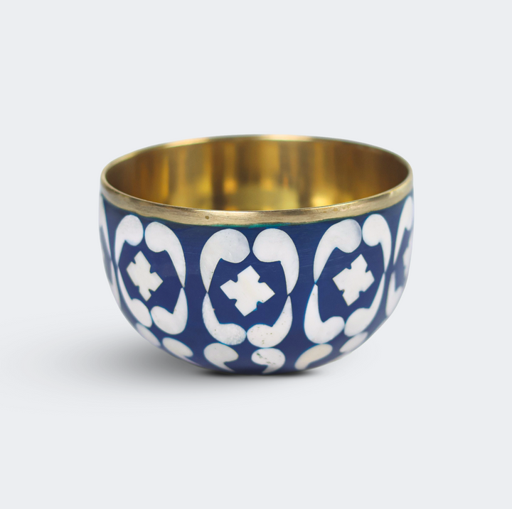 Lattice Blue Trinket Bowl & Tray Gift Box Set