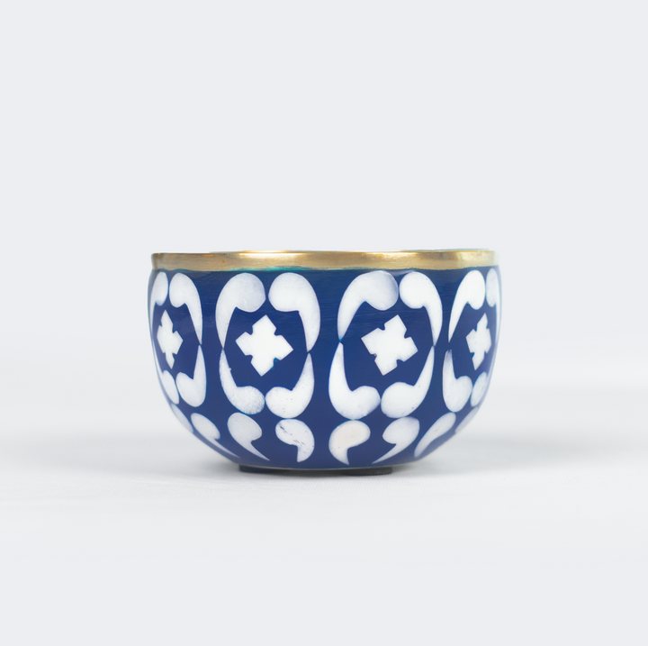 Lattice Blue Trinket Bowl & Tray Gift Box Set
