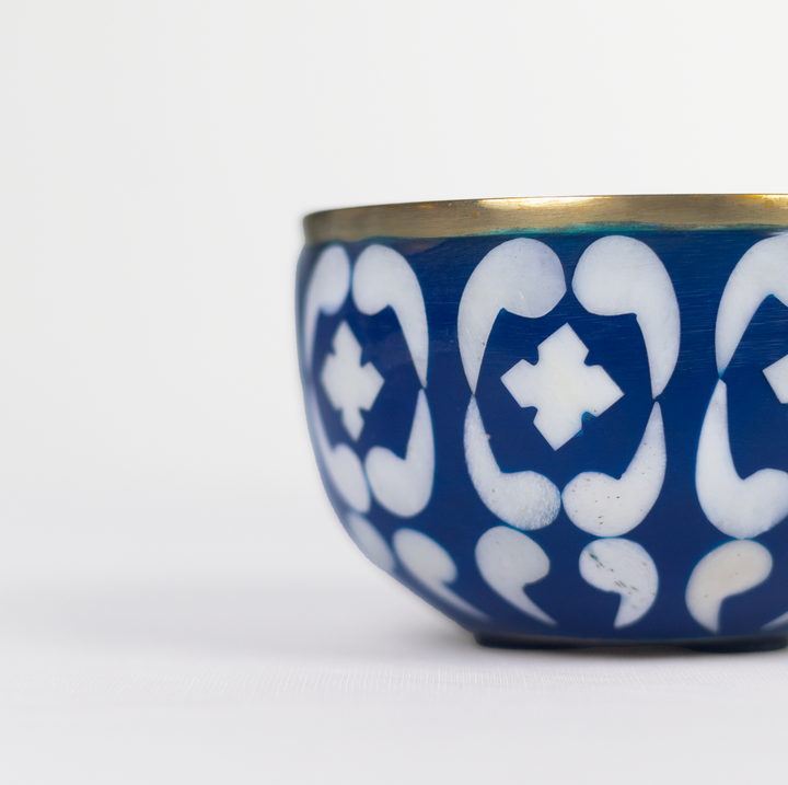 Lattice Blue Trinket Bowl & Tray Gift Box Set