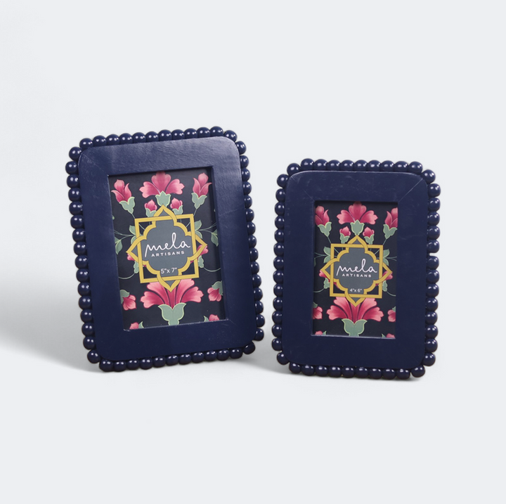  Set of two beaded photo frames in 4x6 and 5x7 sizes from Raatriti collection
