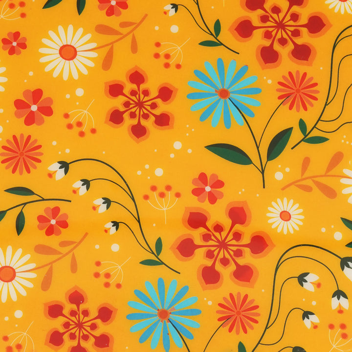Sunburst Bloom Inlay Yellow Cake Stand