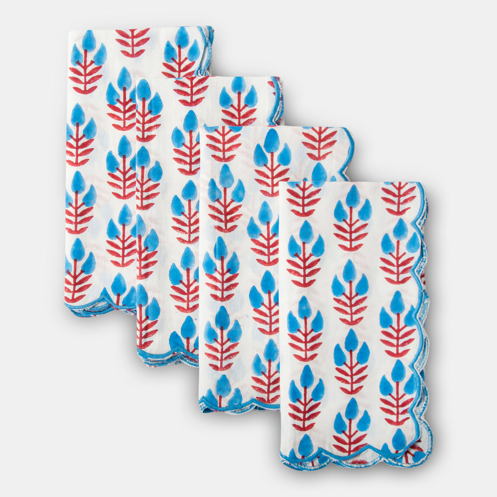 Meadow handblocked floral napkin set of 4
