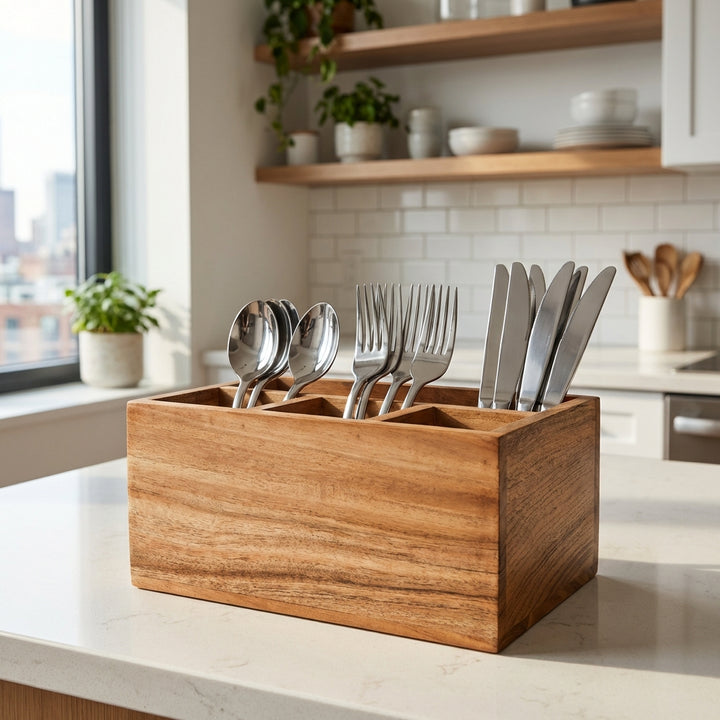 Acacia Wood Caddy Organizer
