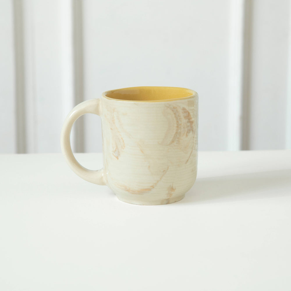 amber love ceramic coffee mug off white
