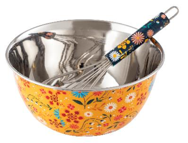 Sunburst Bloom Bowl & Whisk Set