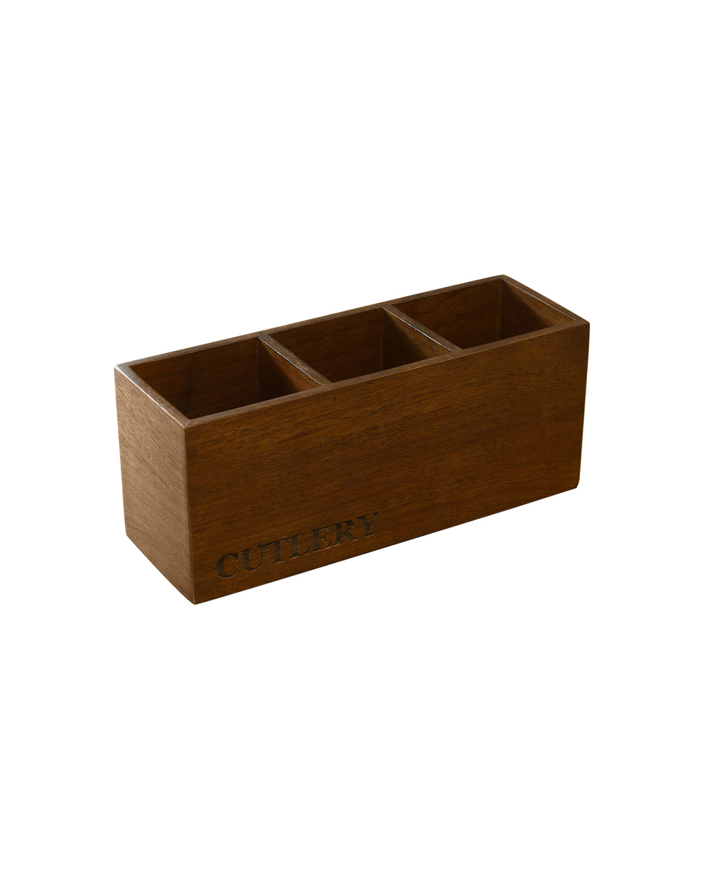 wooden silverware caddy 3 compartment mango wood
