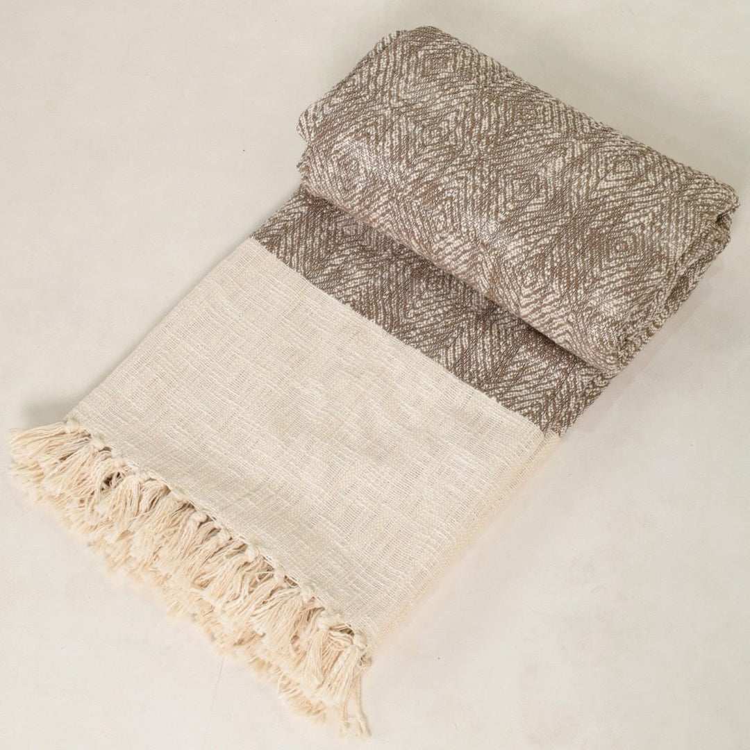 Earthy Brown Cotton Bed Cover (92'' x 102'')
