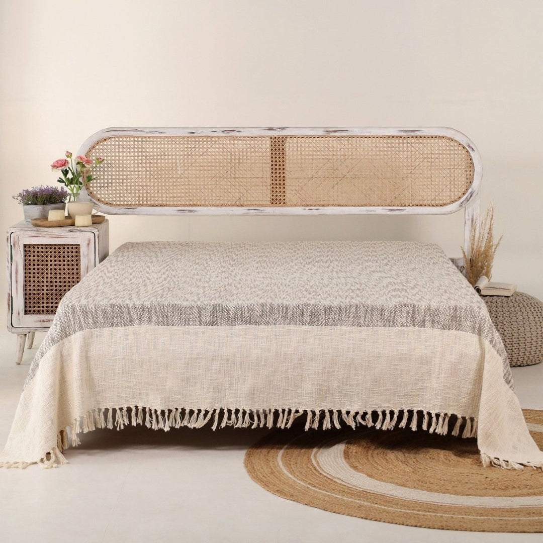 Earthy Brown Cotton Bed Cover (92'' x 102'')