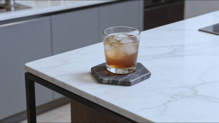 Black Marble Square Coaster Set of 4