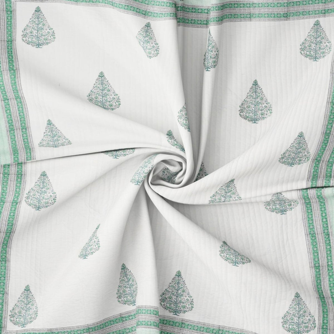 Fine Cotton Quilted and Reversible Double Bed Cover