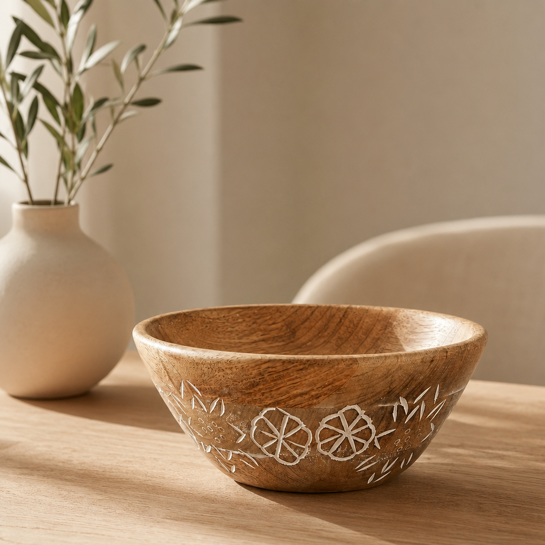 Suru Valley Mango Wood Bowl – Natural Brown