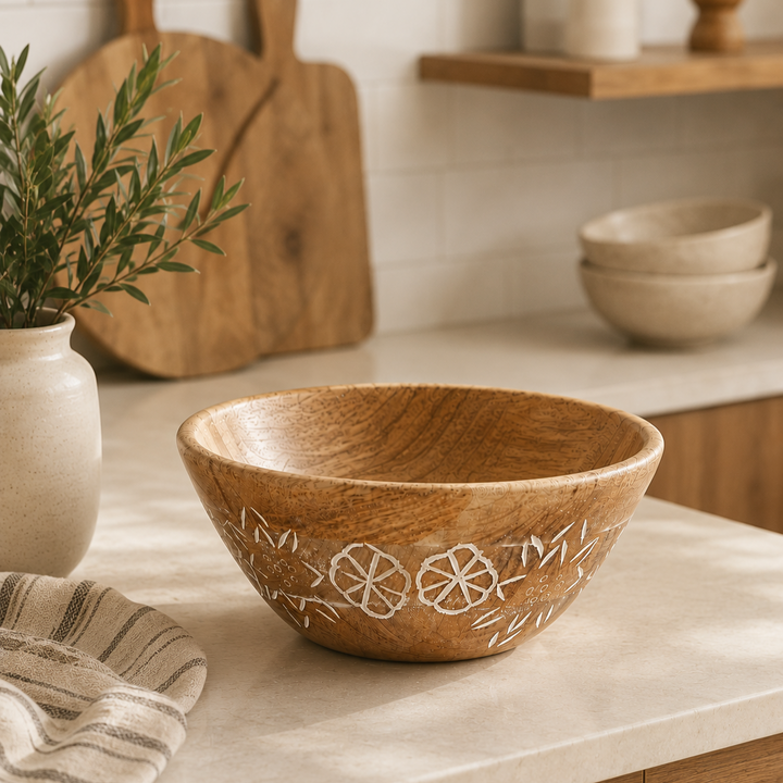 Suru Valley Mango Wood Bowl – Natural Brown