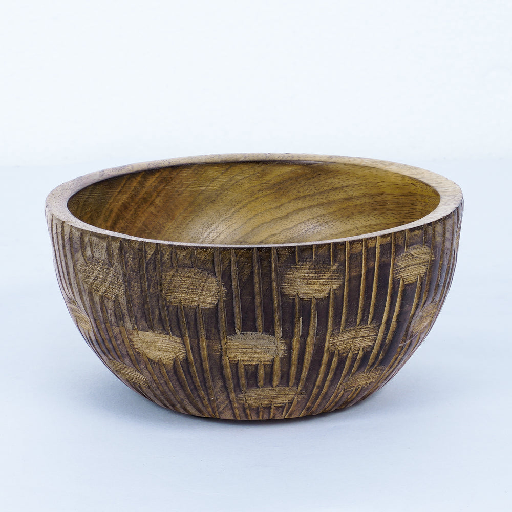 zoji valley mango wood bowl small medium burnt finish