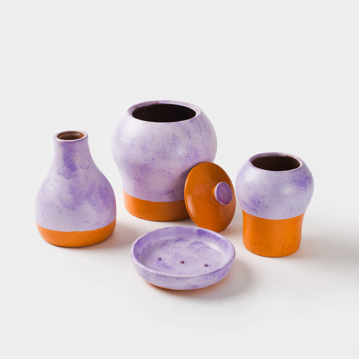 Washed Lavender Lidded Container